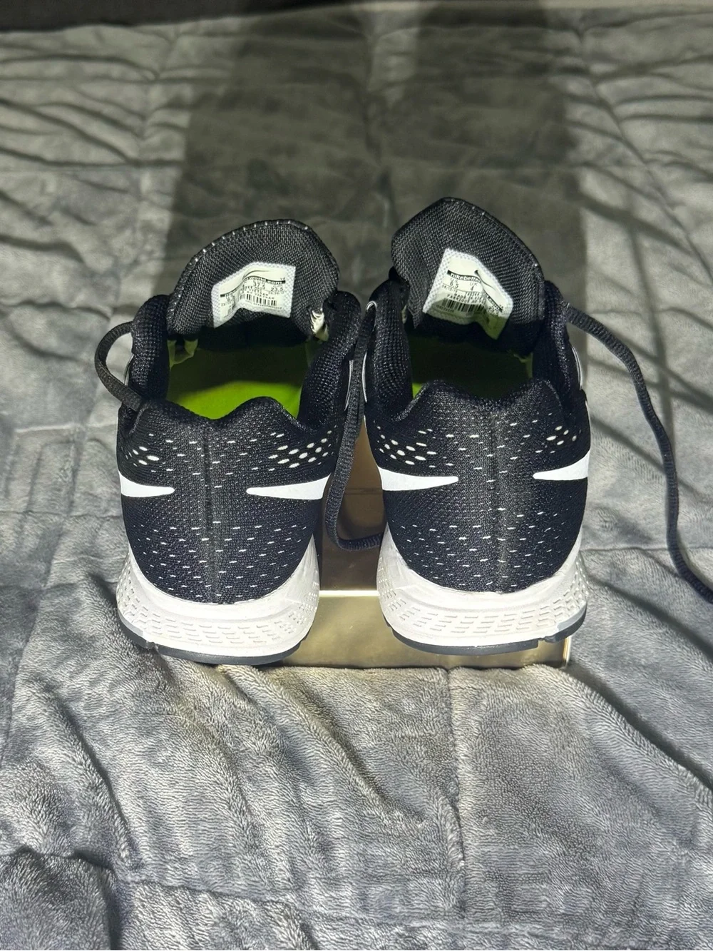 Nike Black and Neon Yellow Zoom Pegasus 32 Sneakers